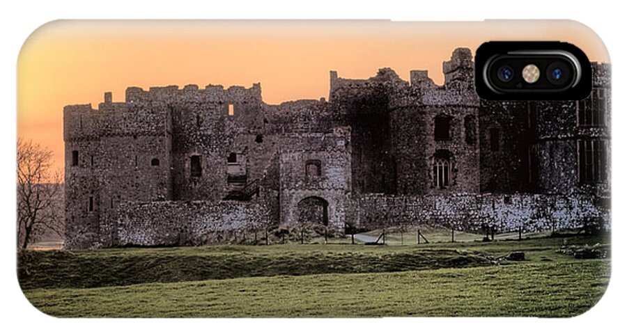 Carew Castle iPhone X Case featuring the photograph Carew Castle Coral Sunset by Steve Purnell