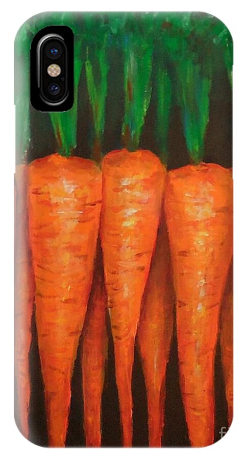Carrots iPhone X Case featuring the painting Carrots by Cami Lee