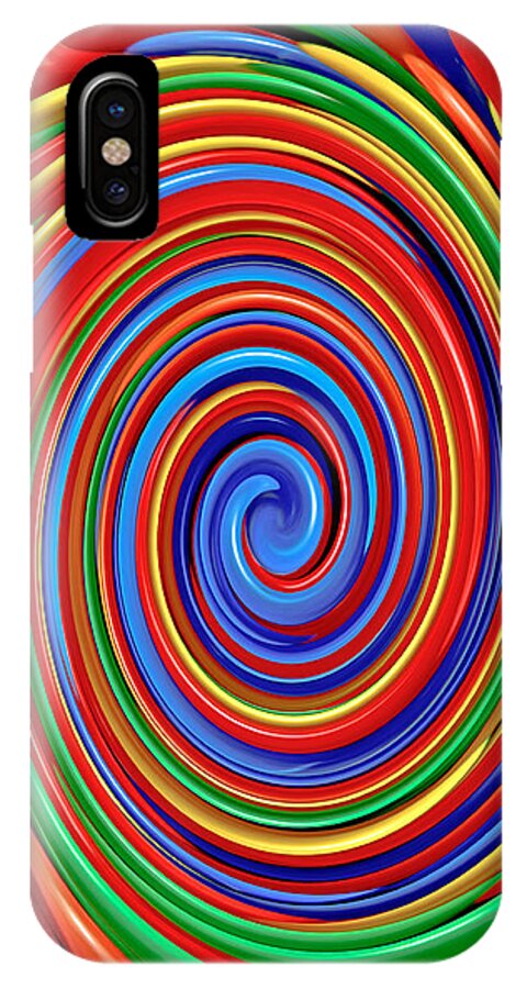 Primary Color iPhone X Case featuring the digital art Celebrate Life And Have A Swirl by Carol F Austin