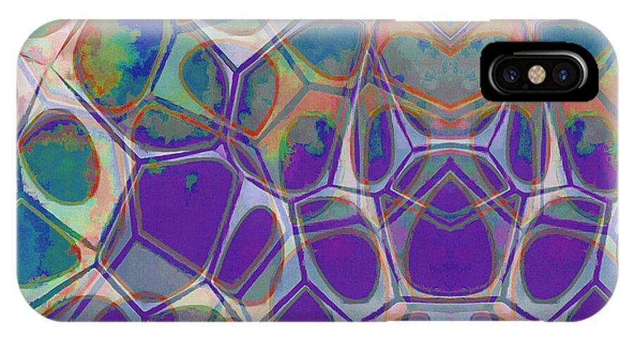 Painting iPhone X Case featuring the painting Cell Abstract 17 by Edward Fielding