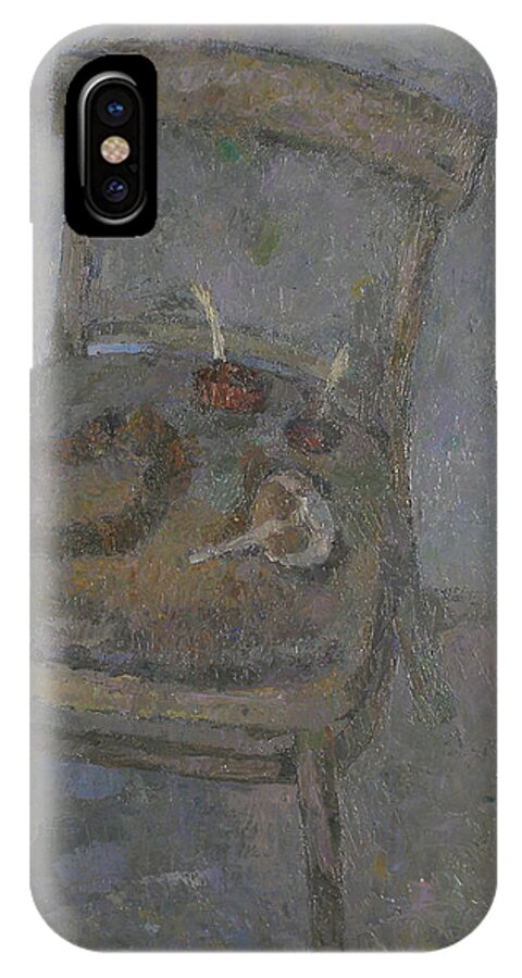 Still Life iPhone X Case featuring the painting Chair by Robert Nizamov