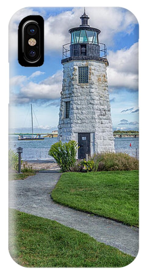 Chairs At Newport Harbor Lighthouse iPhone X Case featuring the photograph Chairs At Newport Harbor Lighthouse by Brian MacLean