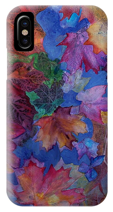Leaves iPhone X Case featuring the mixed media Chaos in the Brain by Vijay Sharon Govender
