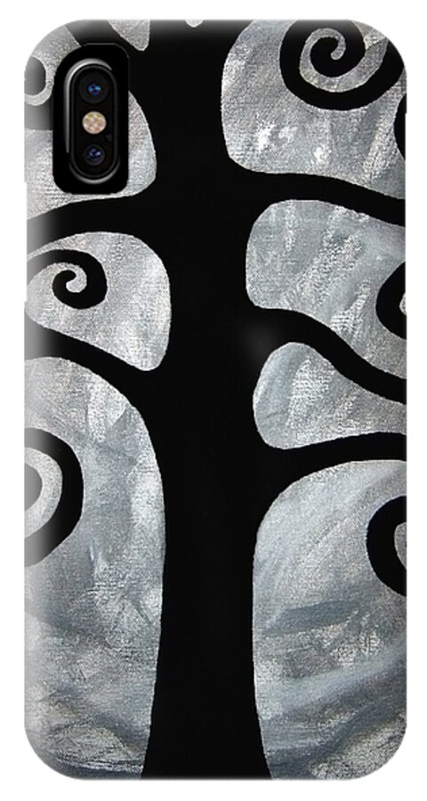 Abstract Tree iPhone X Case featuring the painting Chaos Tree by Angelina Tamez