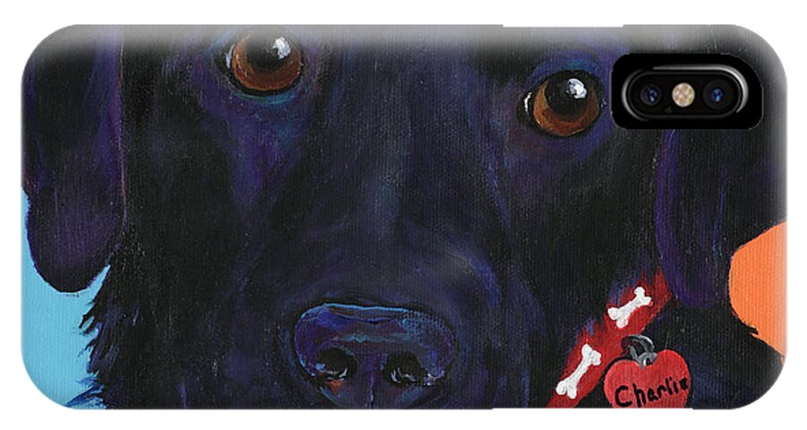 Dog Art iPhone X Case featuring the painting Charlie by Pat Saunders-White