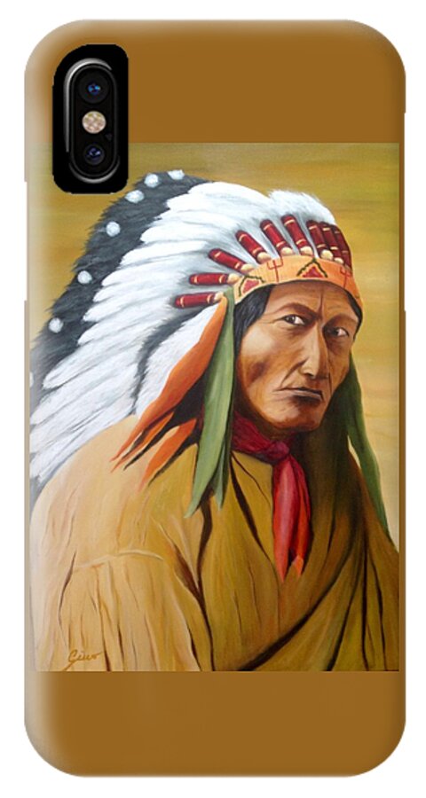 Cherokee iPhone X Case featuring the painting Cherokee by Gino Didio