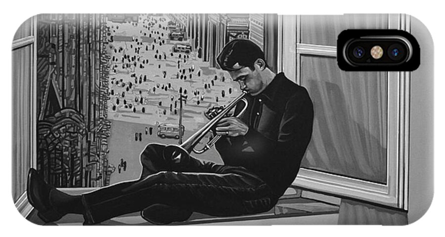 Chet Baker iPhone X Case featuring the painting Chet Baker by Paul Meijering