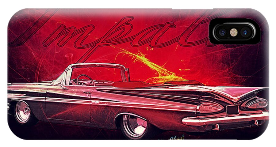 Chevrolet iPhone X Case featuring the photograph Chevy Impala Convertible for 1959 by Chas Sinklier