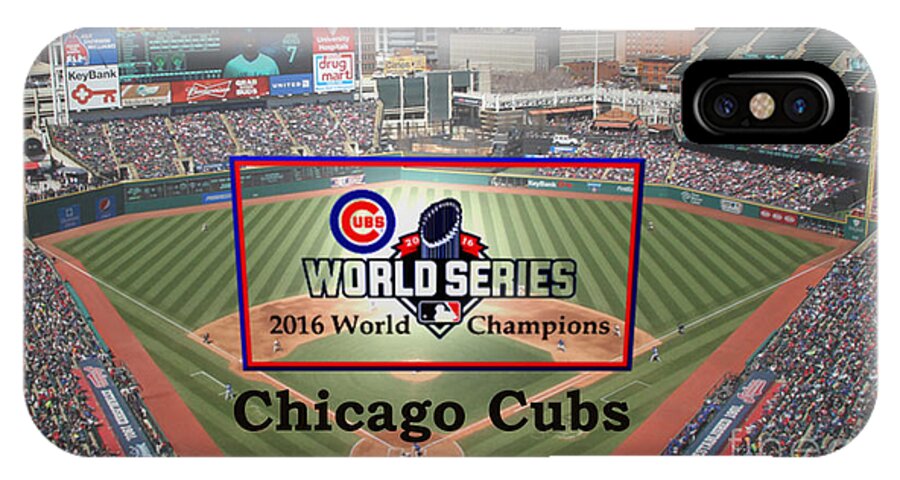 Chicago Cubs iPhone X Case featuring the digital art Chicago Cubs - 2016 World Series Champions by Charles Robinson