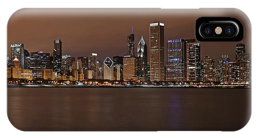 Chicago iPhone X Case featuring the photograph Chicago Skyline Panorama by Eddie Yerkish