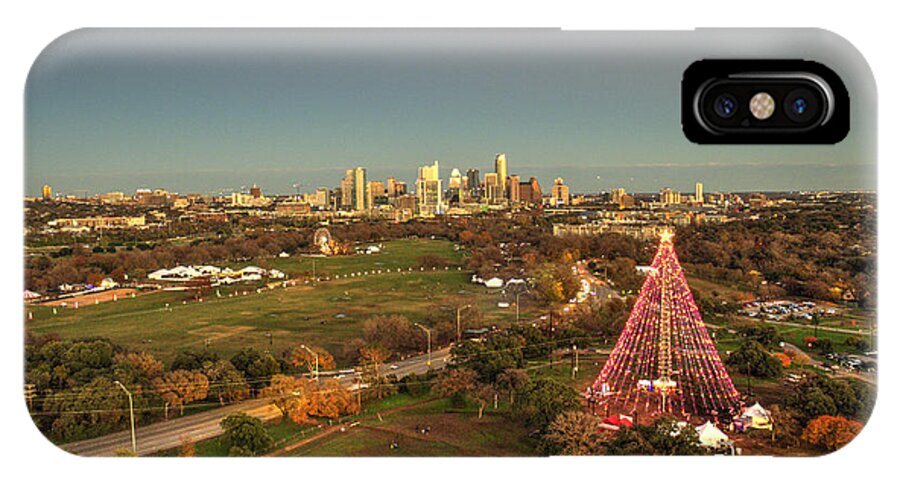 Landscape iPhone X Case featuring the photograph Christmas Tree in Austin by Andrew Nourse