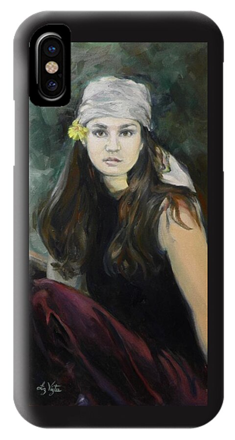Liz Viztes iPhone X Case featuring the painting Cigany by Liz Viztes