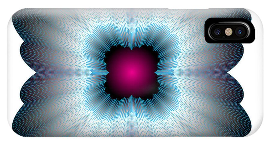 Abstract iPhone X Case featuring the digital art Circularity No 1552 by Alan Bennington
