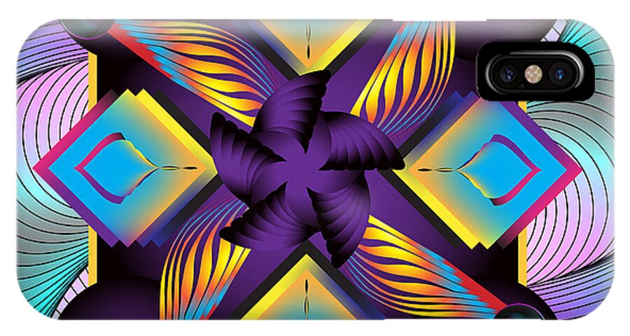 Graphic iPhone X Case featuring the digital art Circulosity No 3122 by Alan Bennington