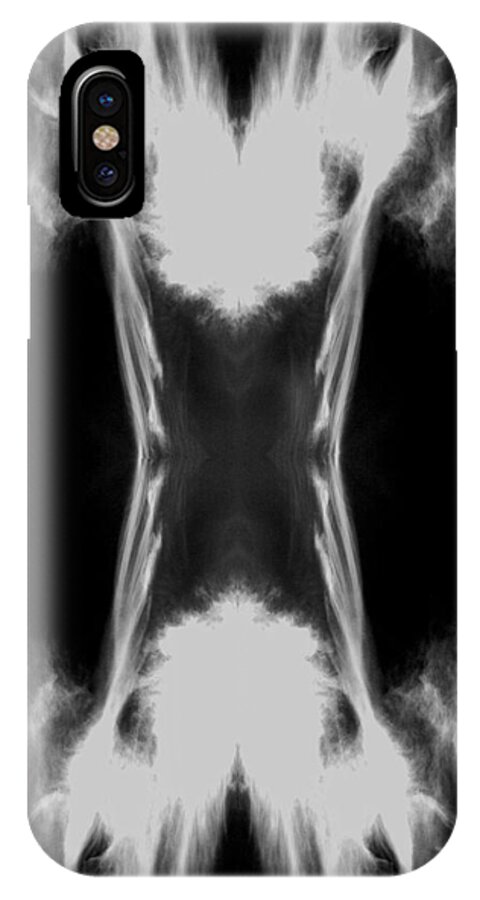 Black And White iPhone X Case featuring the digital art Cirrus by Maggy Marsh