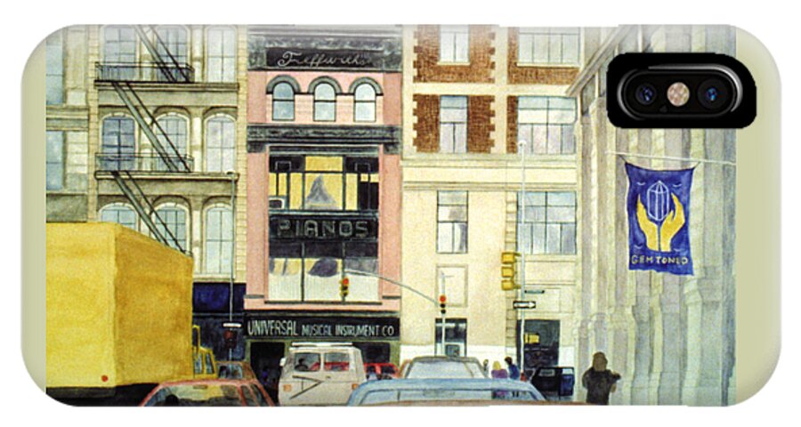Karen Zuk Rosenblatt Art And Photography iPhone X Case featuring the painting Cityscape by Karen Zuk Rosenblatt