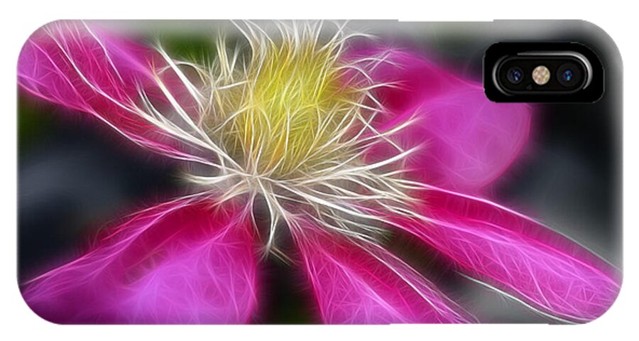 Flower iPhone X Case featuring the photograph Clematis In Pink by Deborah Benoit