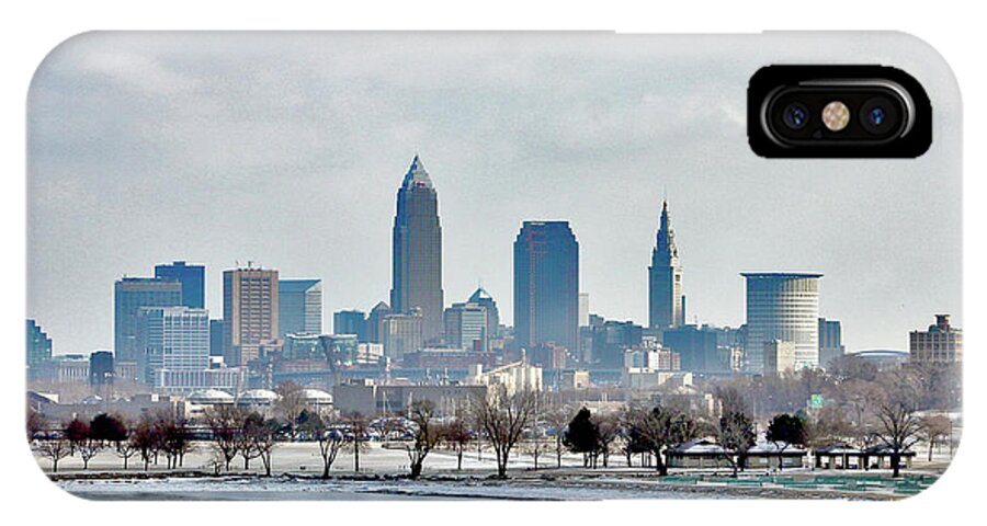 Cleveland iPhone X Case featuring the photograph Cleveland Skyline in Winter by Bruce Patrick Smith