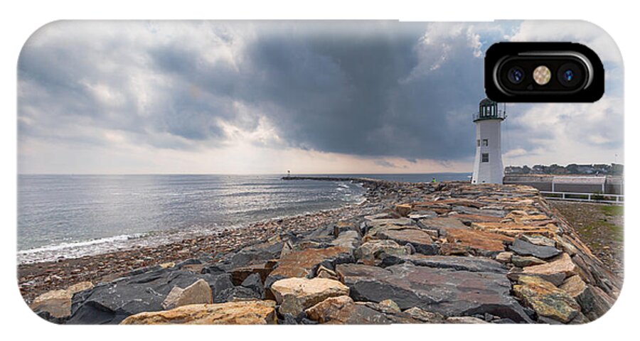 Lighthouse iPhone X Case featuring the photograph Clouds over Old Scituate Light by Brian MacLean