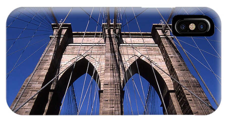 Landscape Brooklyn Bridge New York City iPhone X Case featuring the photograph Cnrg0409 by Henry Butz