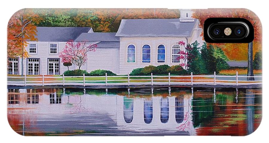Church iPhone X Case featuring the painting Cold Spring Harbor St Johns Church by Nereida Rodriguez