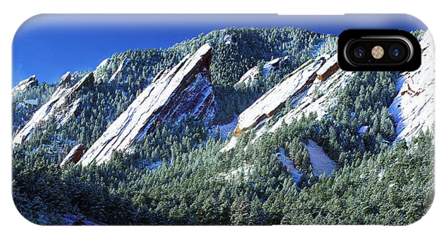 Colorado iPhone X Case featuring the photograph All Five Colorado Flatirons by Marilyn Hunt