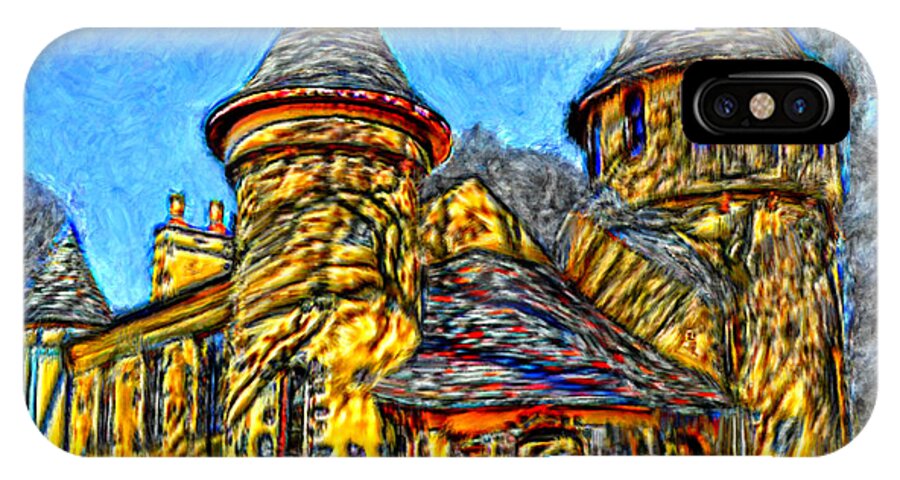 Colorful iPhone X Case featuring the painting Colorful Curwood Castle by Bruce Nutting