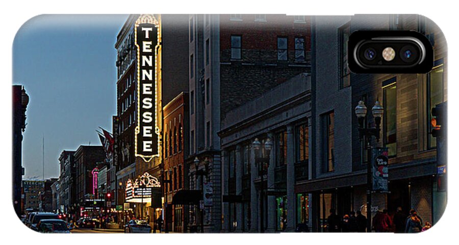 Knoxville iPhone X Case featuring the photograph Colorful Night on Gay Street by Sharon Popek