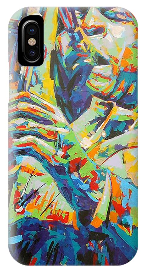 Art iPhone X Case featuring the painting Coltrane by Angie Wright