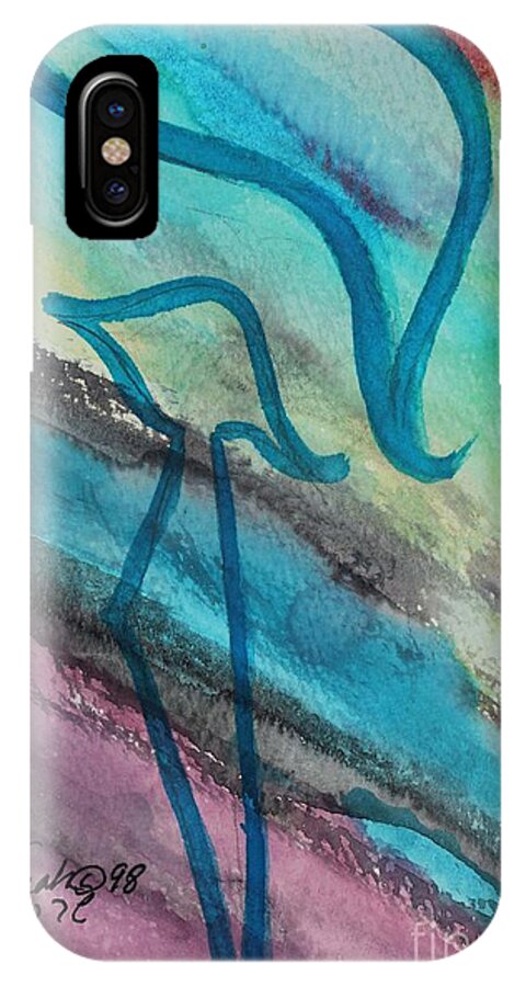 Kuf Kuph Caph Surround iPhone X Case featuring the painting Comely Kuf by Hebrewletters SL