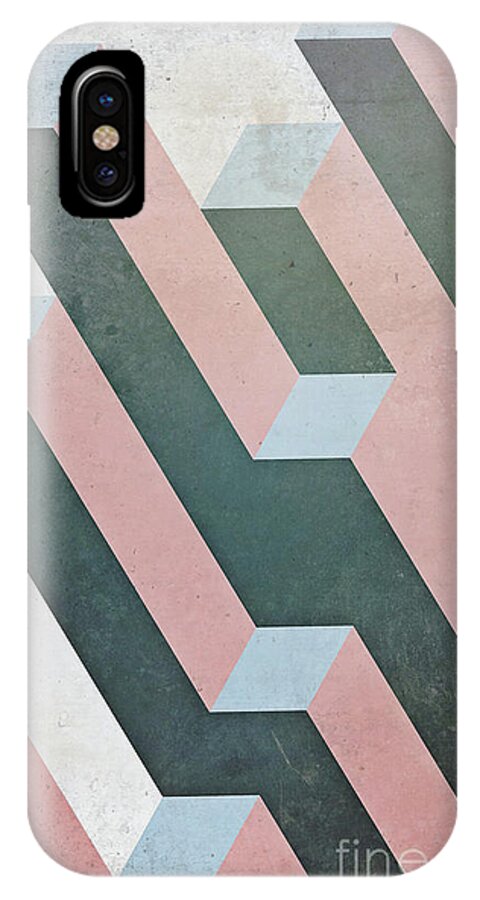 Complex iPhone X Case featuring the mixed media Complex Geometry by Emanuela Carratoni
