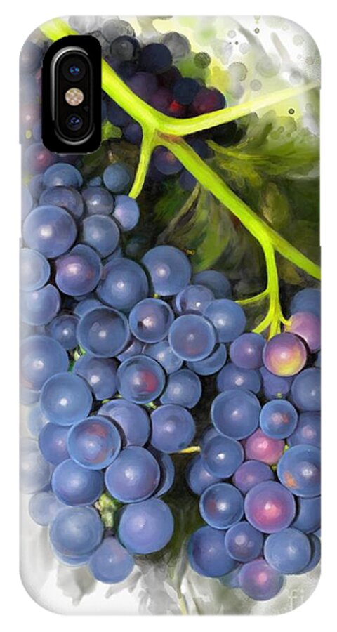 Painting iPhone X Case featuring the painting Concord grape by Ivana Westin