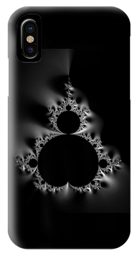 Mandelbrot iPhone X Case featuring the digital art Cool black and white Mandelbrot Set by Matthias Hauser