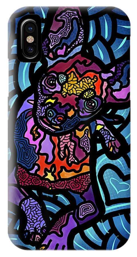 Cooper iPhone X Case featuring the digital art Cooper Duper by Marconi Calindas