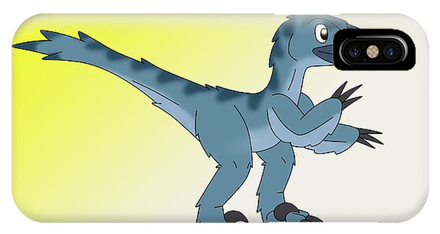 Dinosaur iPhone X Case featuring the digital art Cory The Raptor by Jayson Halberstadt