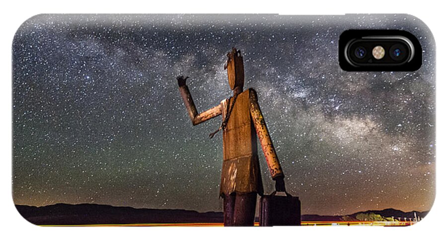 Night iPhone X Case featuring the photograph Cosmic Hitchhiker by Cat Connor