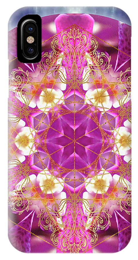 Exotic iPhone X Case featuring the digital art Cosmic Love by Alicia Kent