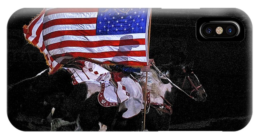 U.s. Flag iPhone X Case featuring the photograph Cowboy Patriots by Ron White