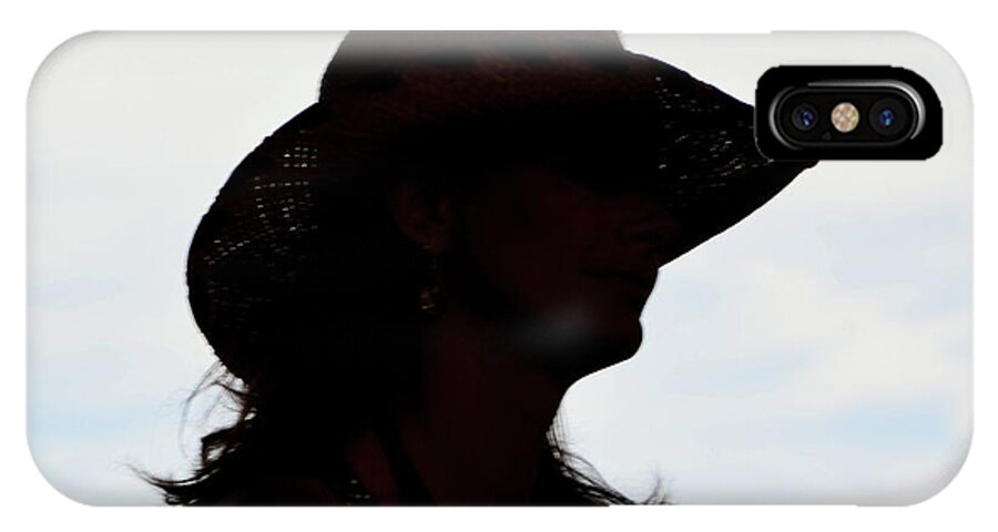 Silhouette iPhone X Case featuring the photograph Cowgirl in the Sky by Cindy Schneider