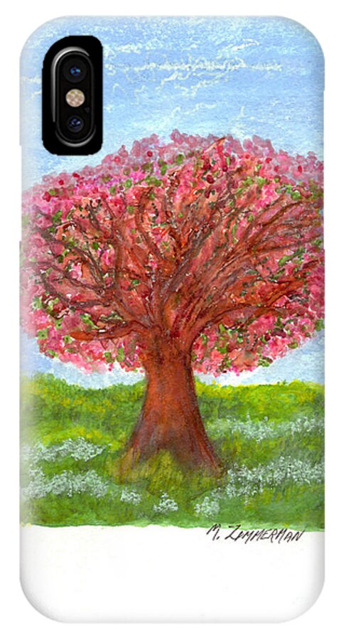 Tree Of Life iPhone X Case featuring the painting Cranberry Melody by Mary Zimmerman