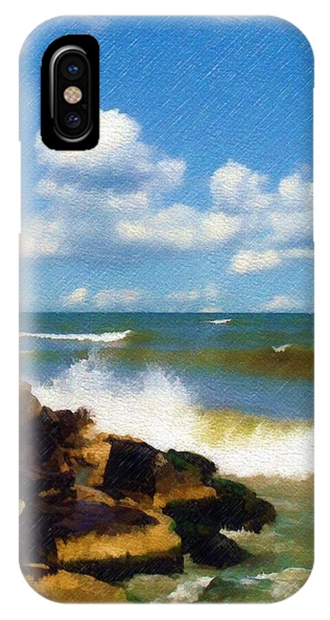 Seascape iPhone X Case featuring the photograph Crashing Into Shore by Sandy MacGowan