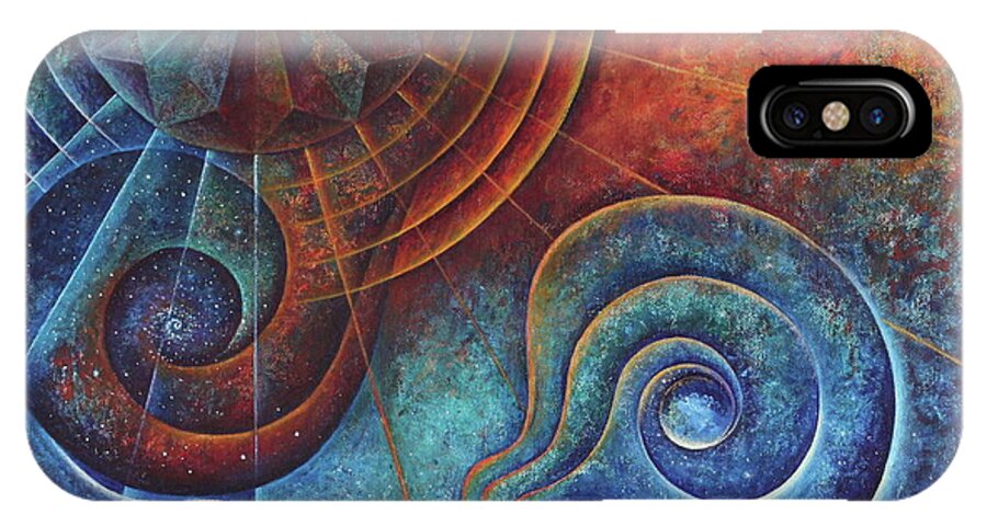 Visionary Art iPhone X Case featuring the painting Creation by Erik Grind