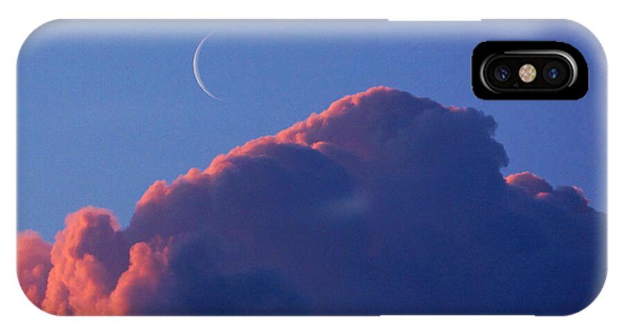 Moon iPhone X Case featuring the photograph Crescent Moon in the Pink by Lawrence S Richardson Jr