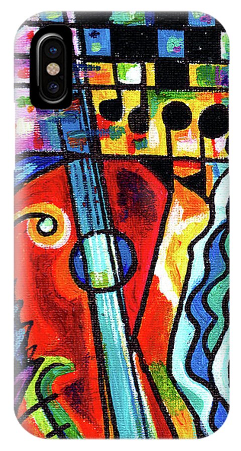 Whimsical iPhone X Case featuring the painting Creve Coeur Streetlight Banners Whimsical Motion 10 by Genevieve Esson