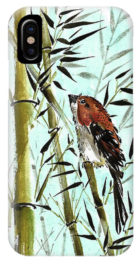 Chinese Brush Painting iPhone X Case featuring the painting Curiosity by Bill Searle