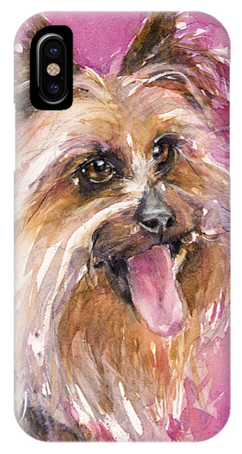 Dog iPhone X Case featuring the painting Cutie Pie by Judith Levins