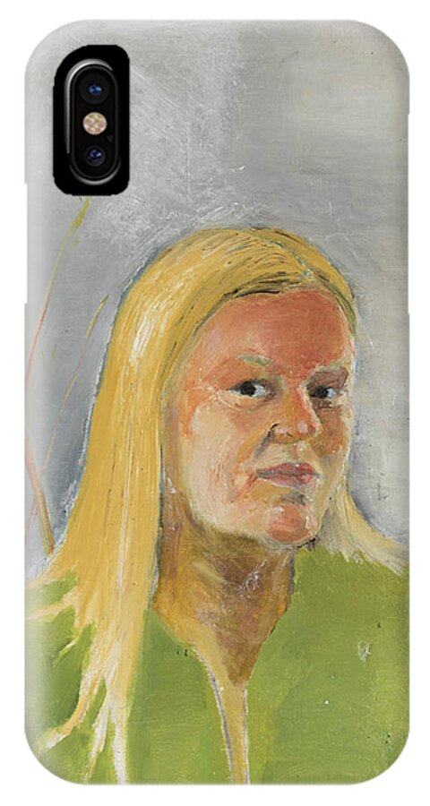 Woman iPhone X Case featuring the painting Cynthia by Craig Newland