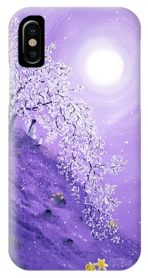 Zen iPhone X Case featuring the painting Daffodil Dawn Meditation by Laura Iverson