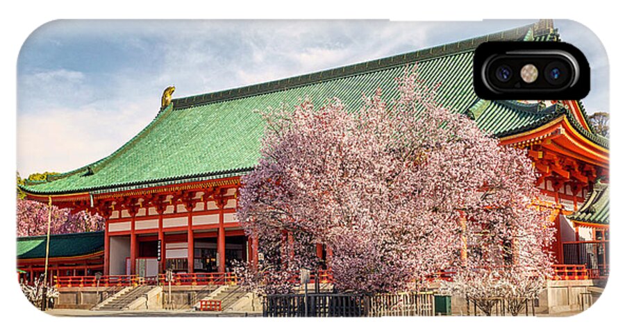 Japan iPhone X Case featuring the photograph Daigukuden Main Hall of Heian Jingu Shrine by Karen Jorstad