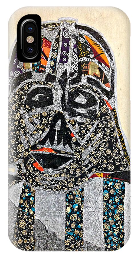 Darth Vader iPhone X Case featuring the tapestry - textile Darth Vader Star Wars Afrofuturist Collection by Apanaki Temitayo M